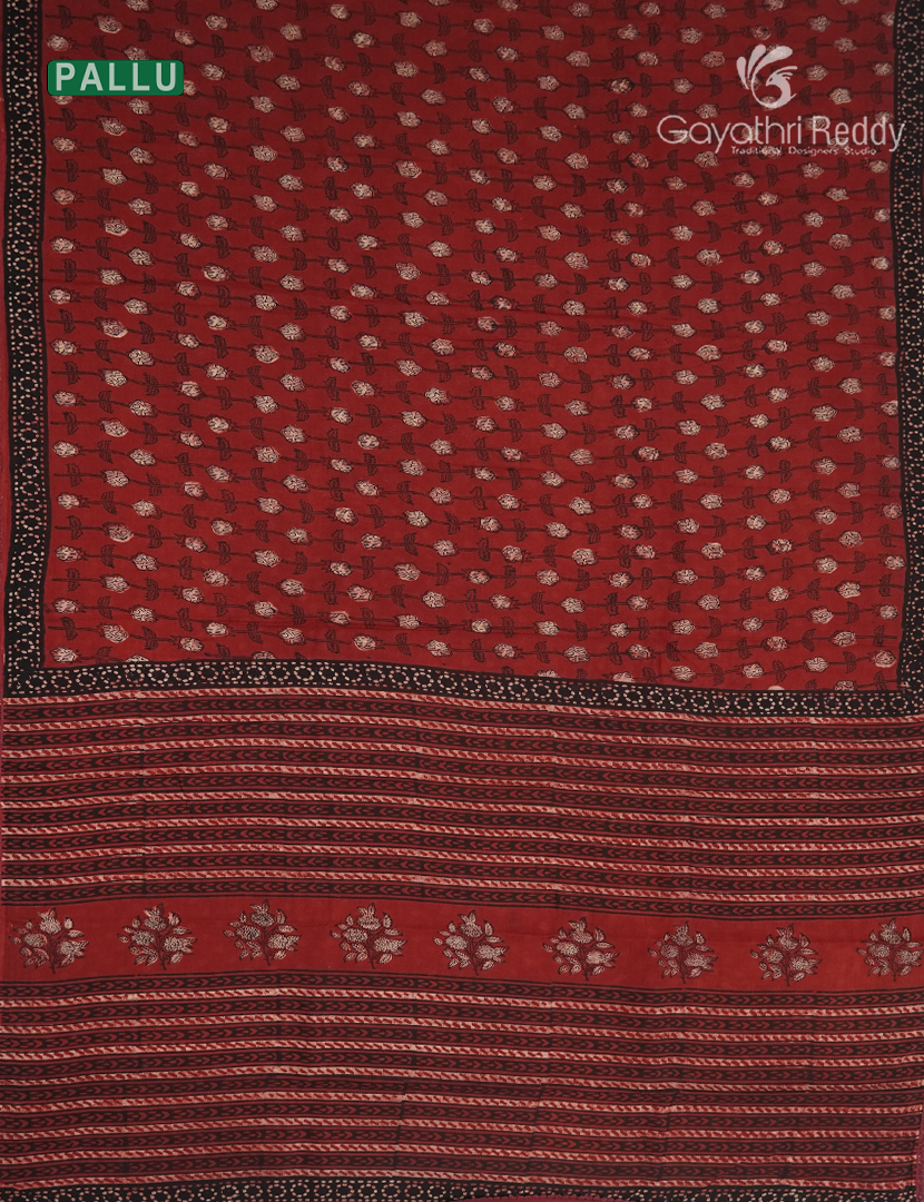 Pure Modal Silk Fancy Saree in Rust Red