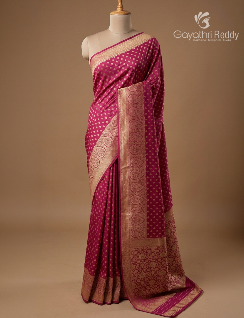 Banaras Georgette Saree in Mehr Pink