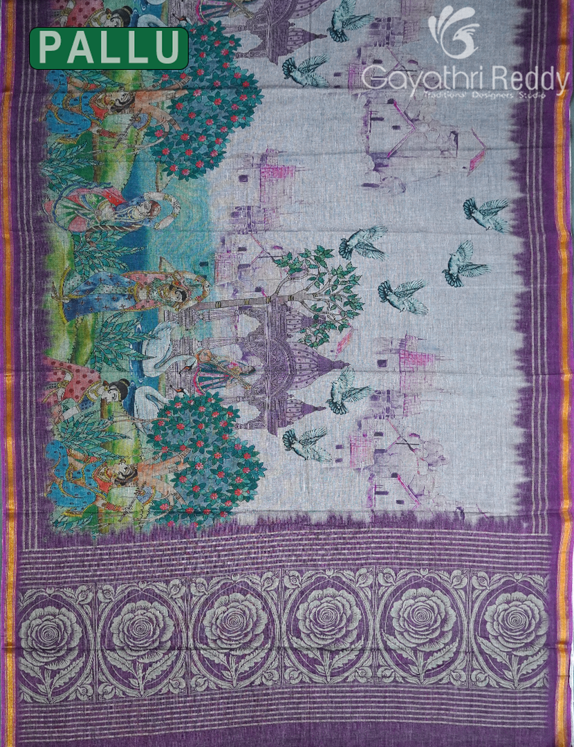 CHANDERI PRINTED SAREE-CHS255