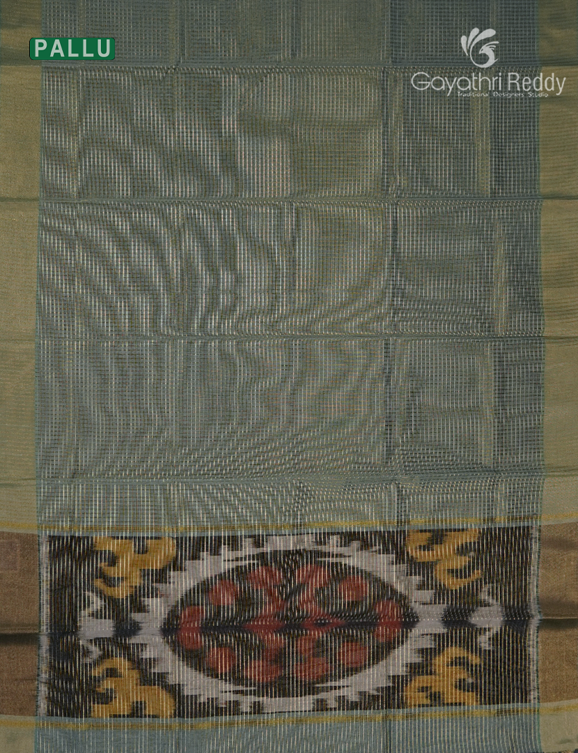 Semi Ikat Silk Saree in Grey