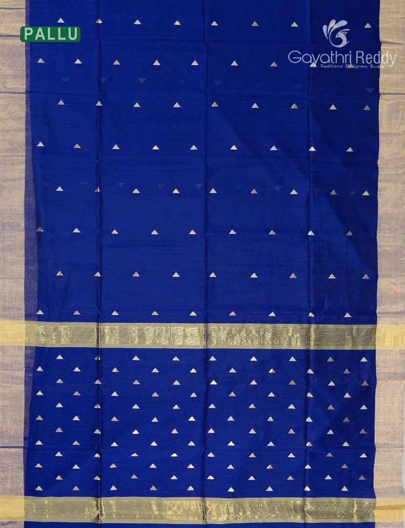 Pure Chanderi Sico Saree in Royal blue