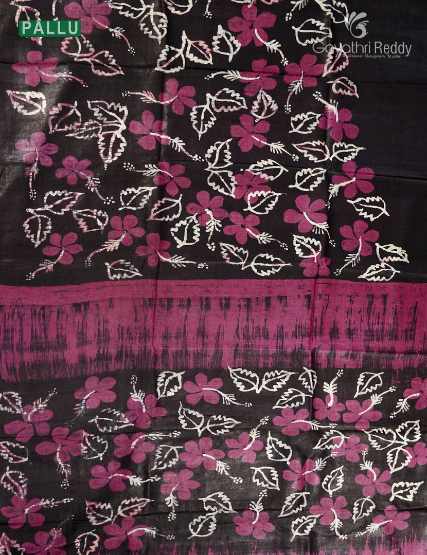 PURE DESI TUSSAR PRINTED SAREE-TS1582