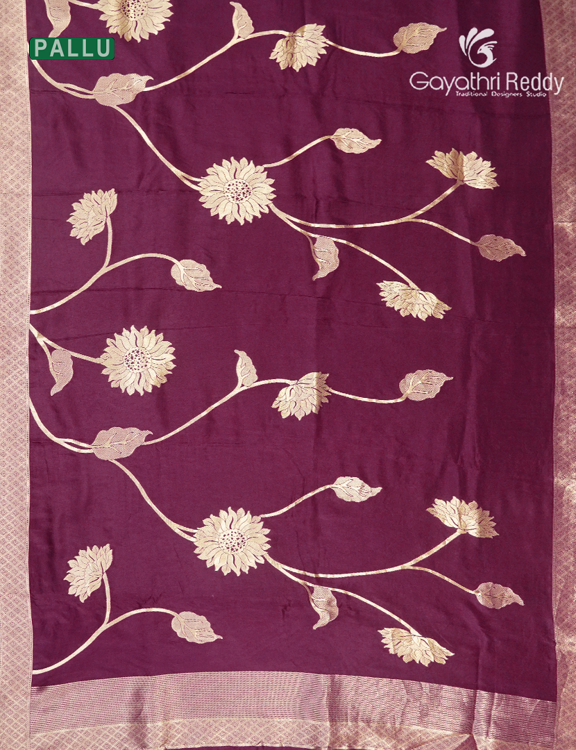 Semi Dola Fancy Saree in Aubergine