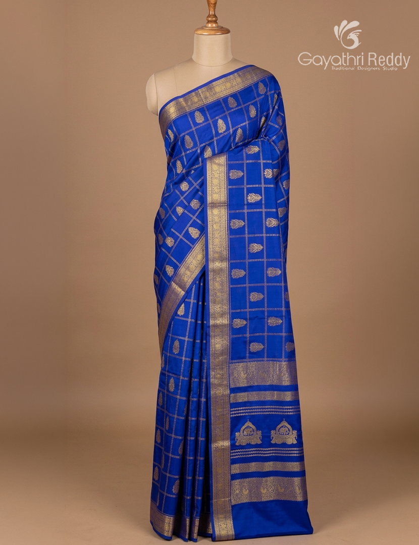 Pure Mysore Silk Saree in Royal Blue