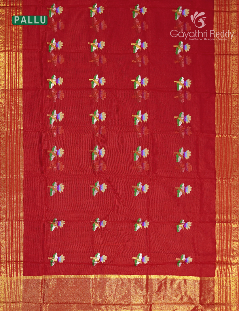 Pure Silk Kota Saree in Red