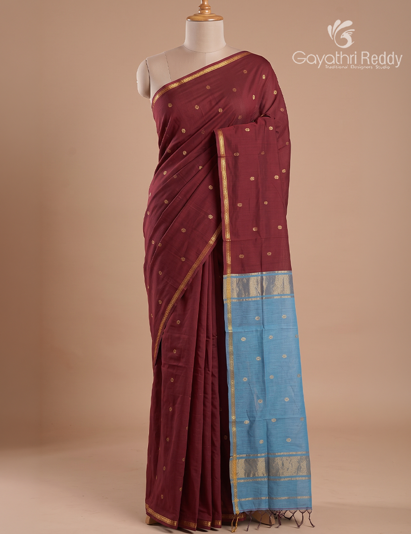 Sico Saree in Maroon and Teal Blue