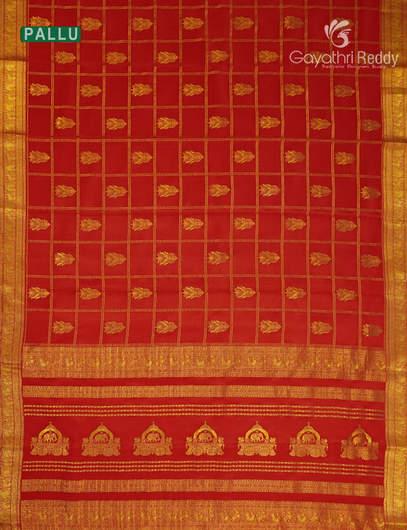 Pure Mysore Silk Saree in Red