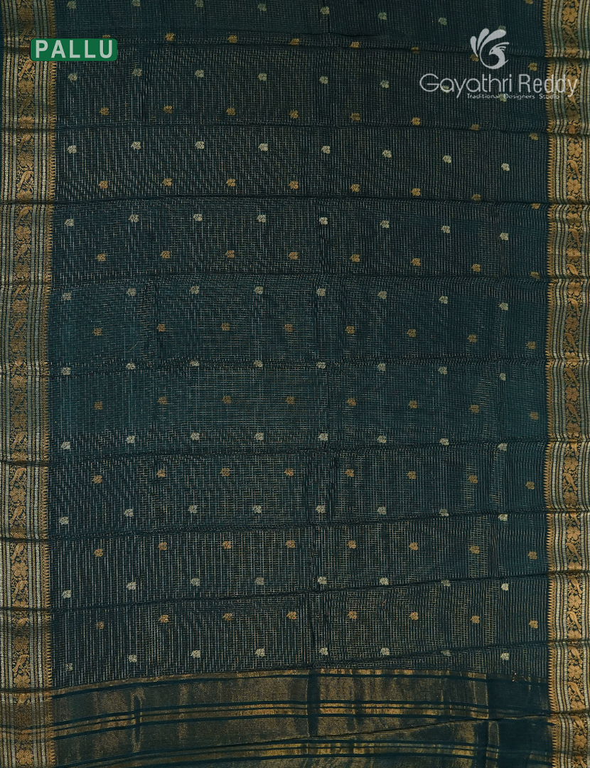 Semi Mysore Crepe Saree in Deep Green