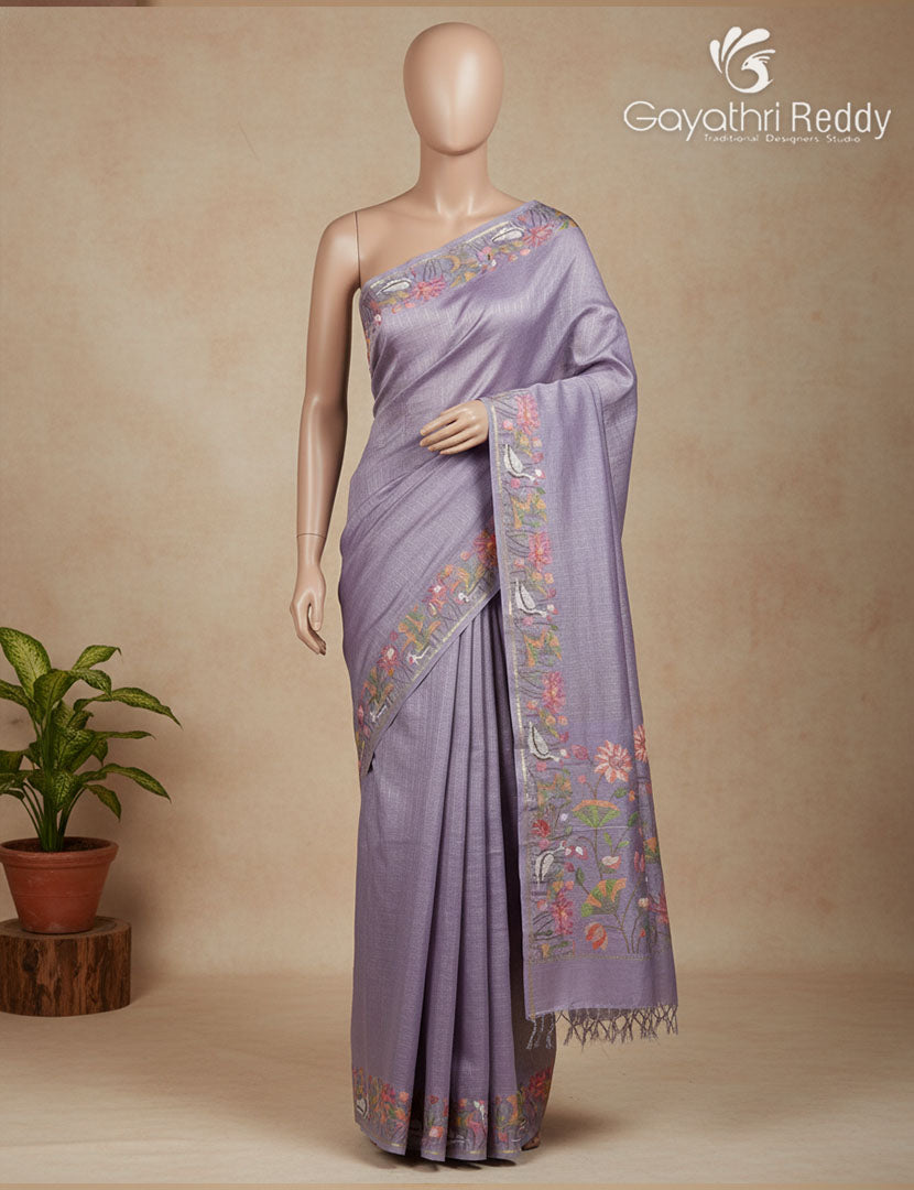 KHADI SILK WORK SAREE-KSW43