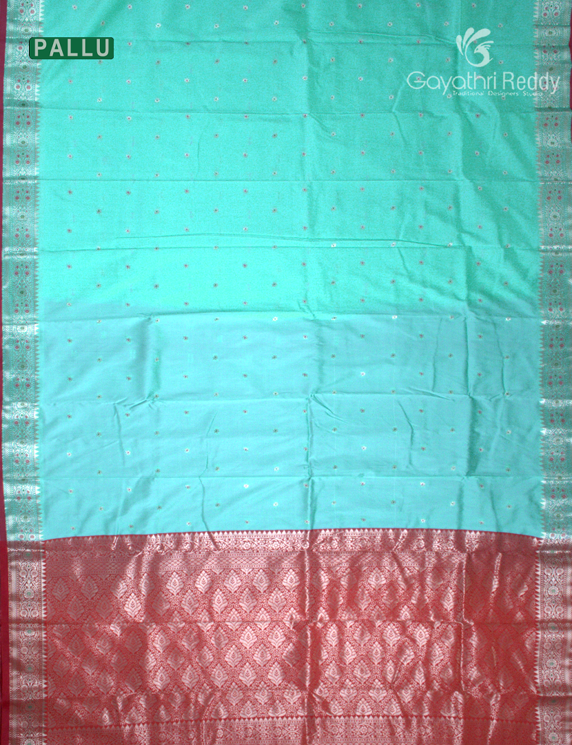 Semi Banaras Katan Silk Saree in Sky Blue