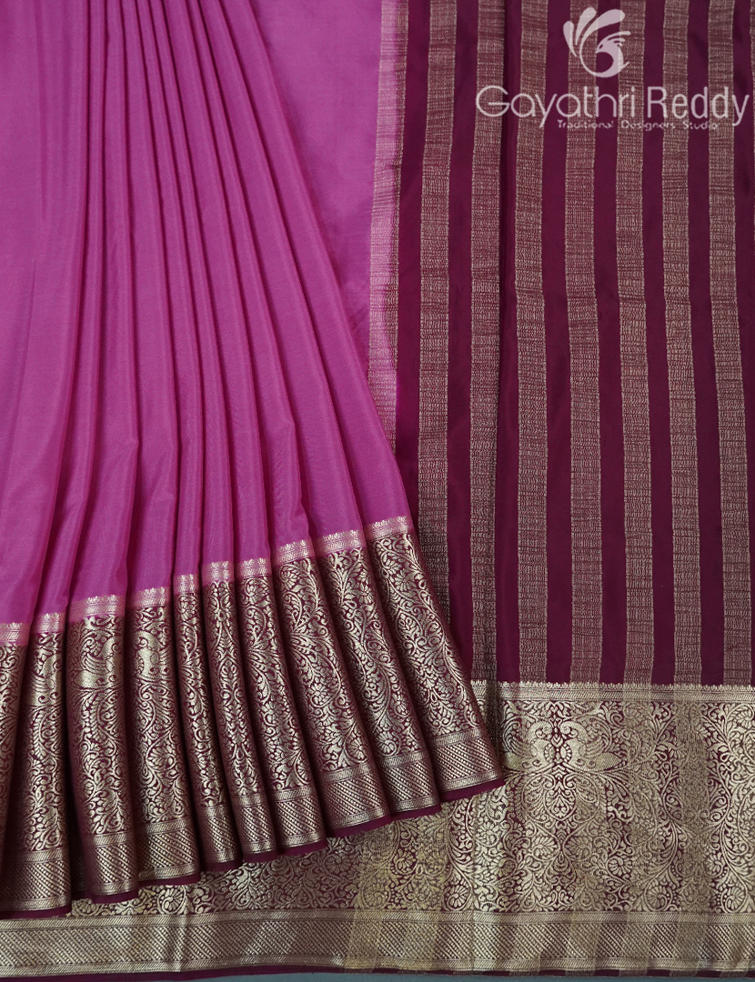 SEMI MYSORE CRAPE SAREE-SMC344