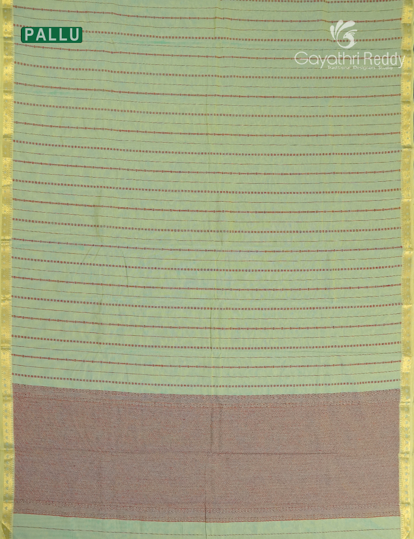 Pure Kanchi Cotton Saree in Pista Green