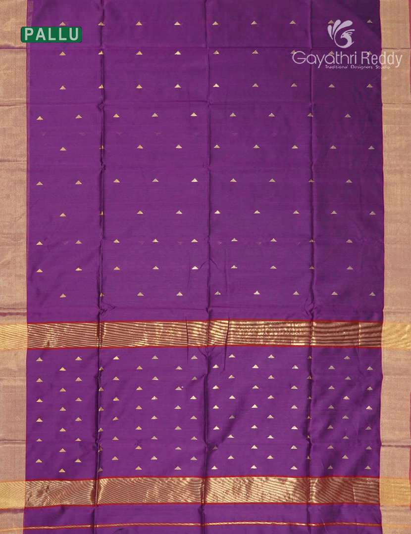 Pure Chanderi Sico Saree in Purple