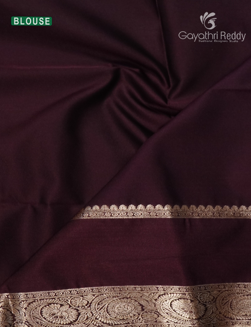Soft Silk Saree in Deep turmeric and Deep Brown