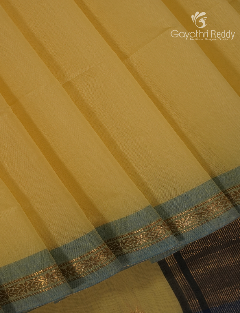 Sico Saree in Yellow and Ash Grey