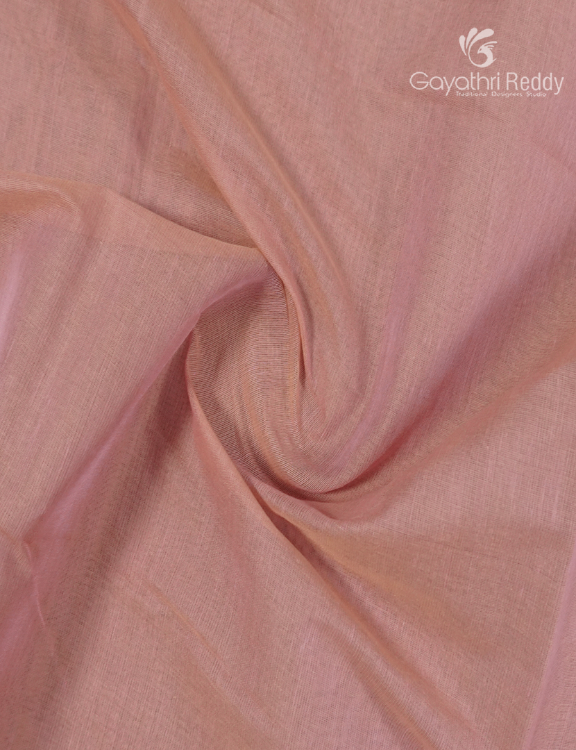 Pure Handloom Cotton Saree in Pastel Onion Pink