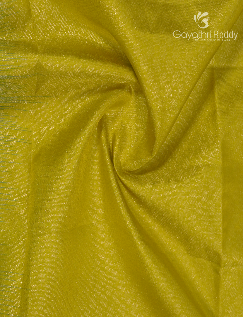 Pure Kanchipuram Vintage Silk Saree in Lime green and Teal Blue