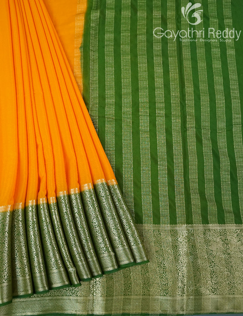 SEMI MYSORE CRAPE SAREE-SMC345