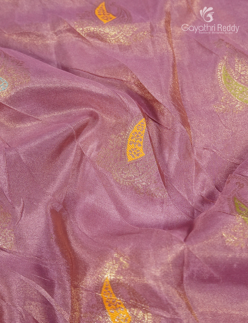 Semi Kanchipuram Silk Fancy Saree in Rose Gold