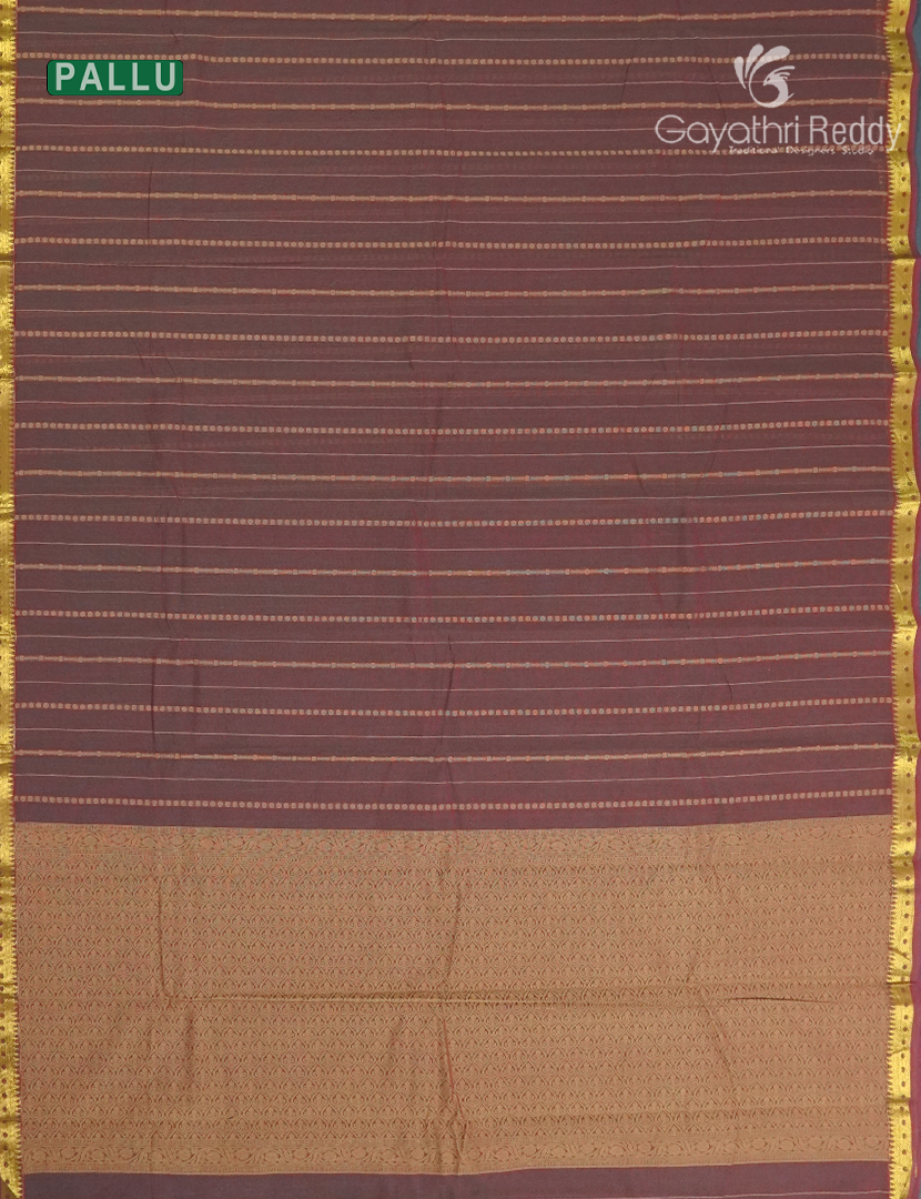 Pure Kanchi Cotton Saree in Brown