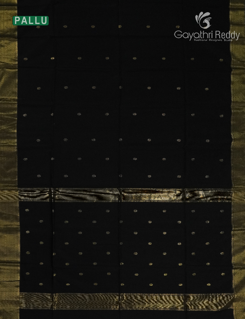 Pure Chanderi Sico Saree in Black
