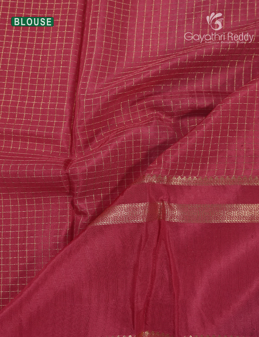 Semi Mysore Crepe Saree in Deep Purple and Rose Pink