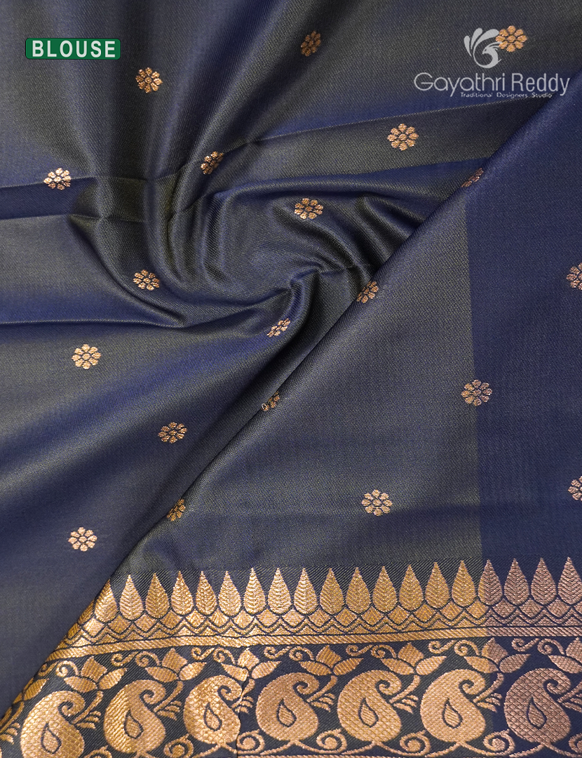 Semi Kanchipuram Art Silk Saree Mehendi Green