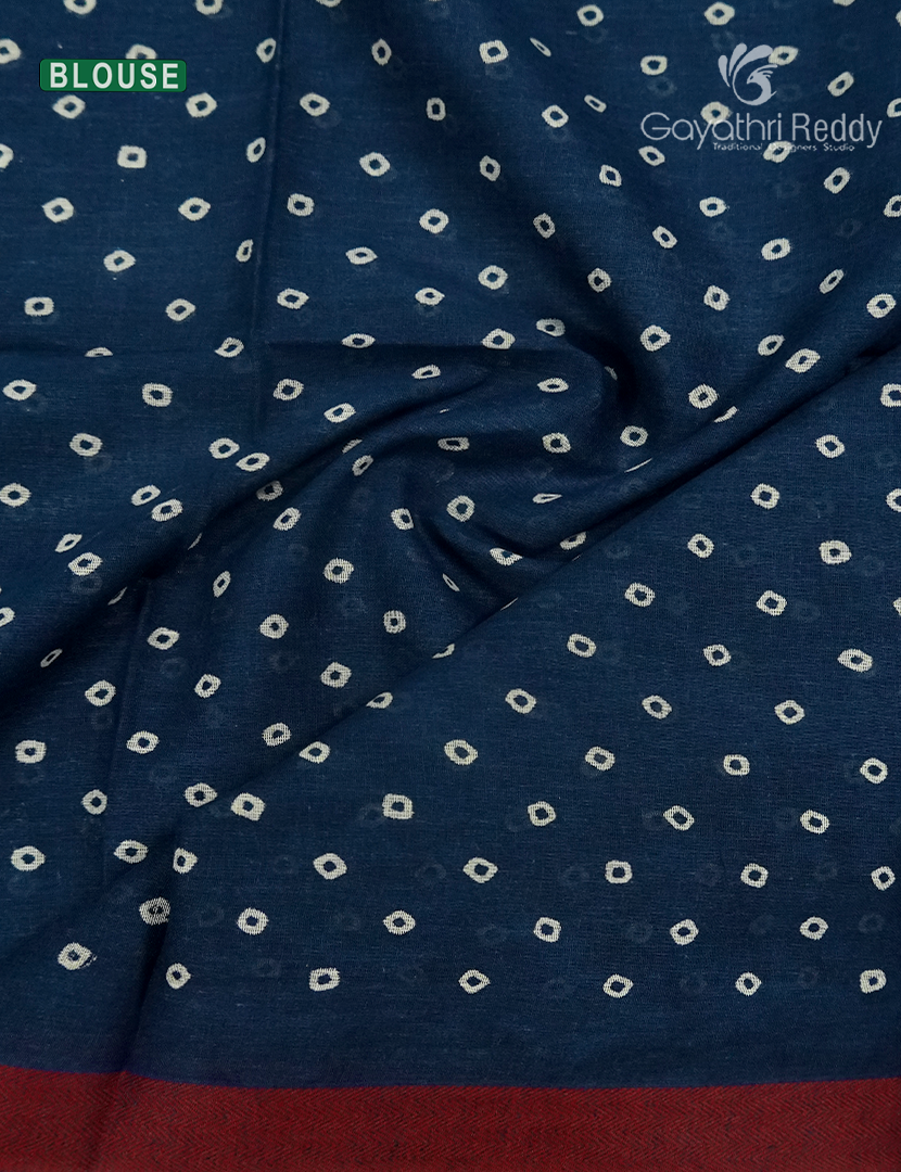 Vidharbha Cotton Saree in Indigo Blue