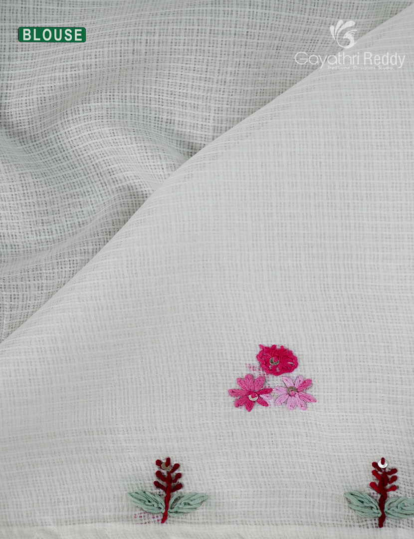 Kota Fancy Saree in Off-White