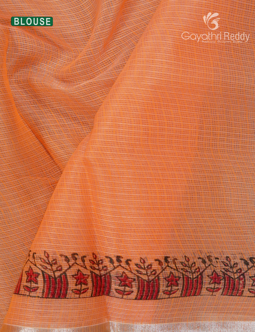 Kota Printed Saree in Peach