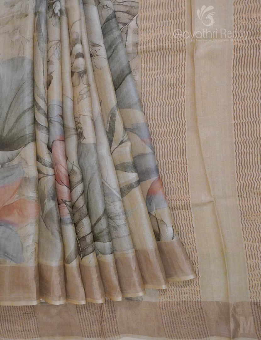 PURE DESI TUSSAR ORGANIC PRINTED-TS1074