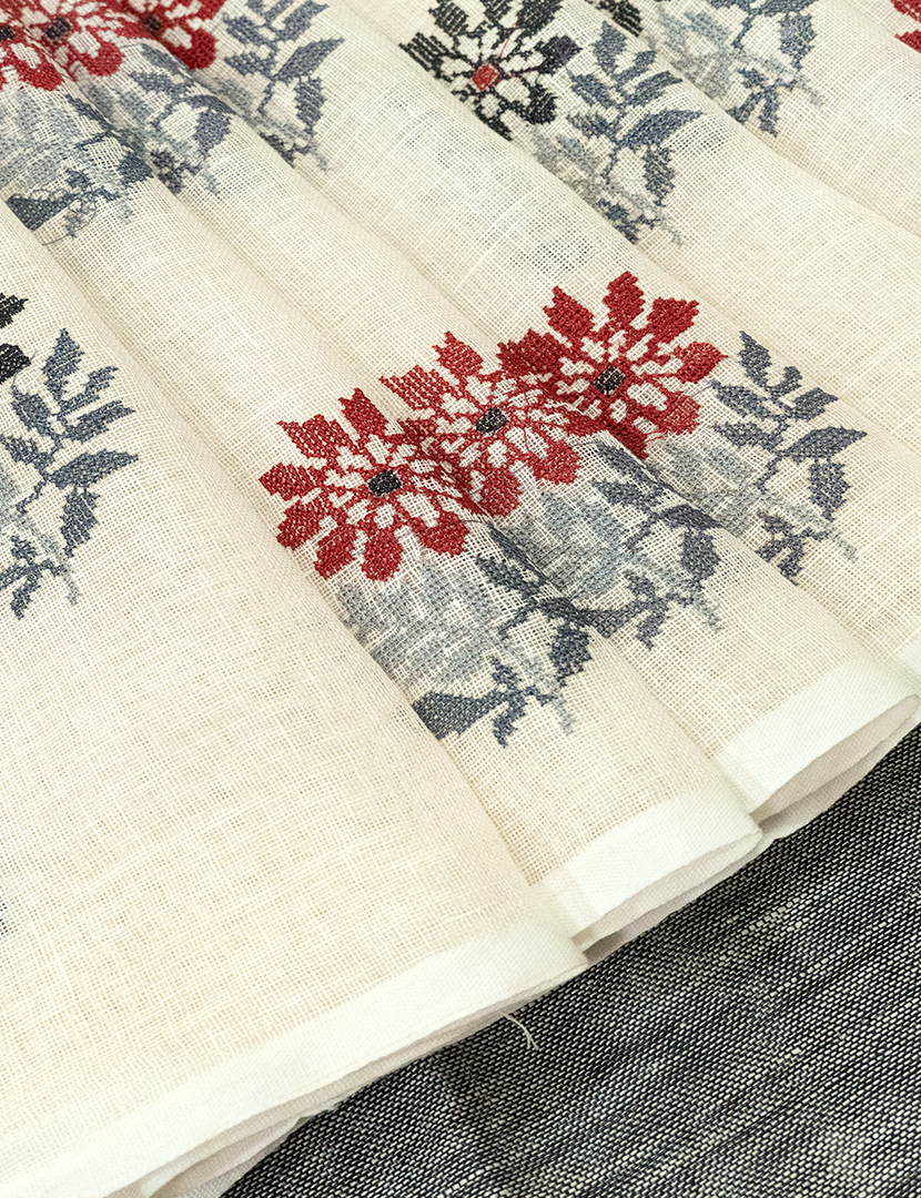 PURE LINEN SAREE-L1350