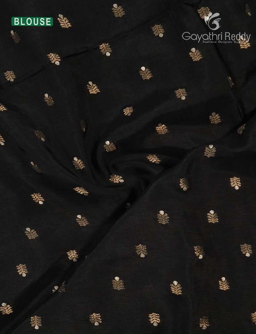 Semi Mysore Crepe Saree in Black