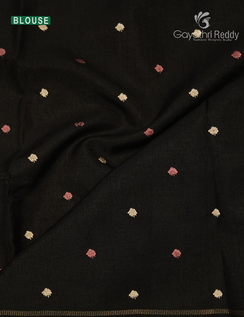 Semi Tussar Fancy Saree in Black