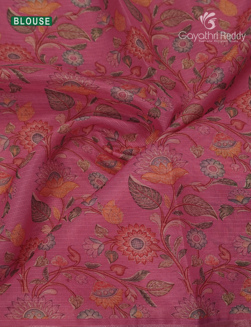 Silk Kota Saree in Beige and Peachish Red