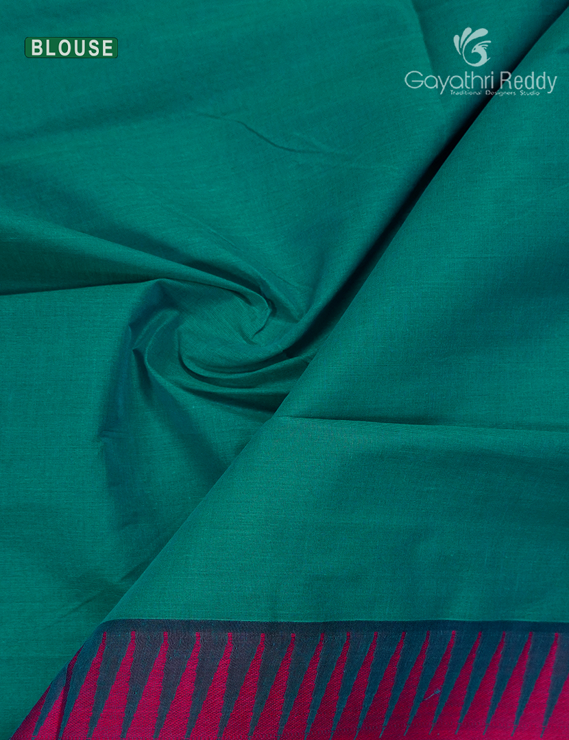 Pure Kanchi Cotton Saree in Sea Green