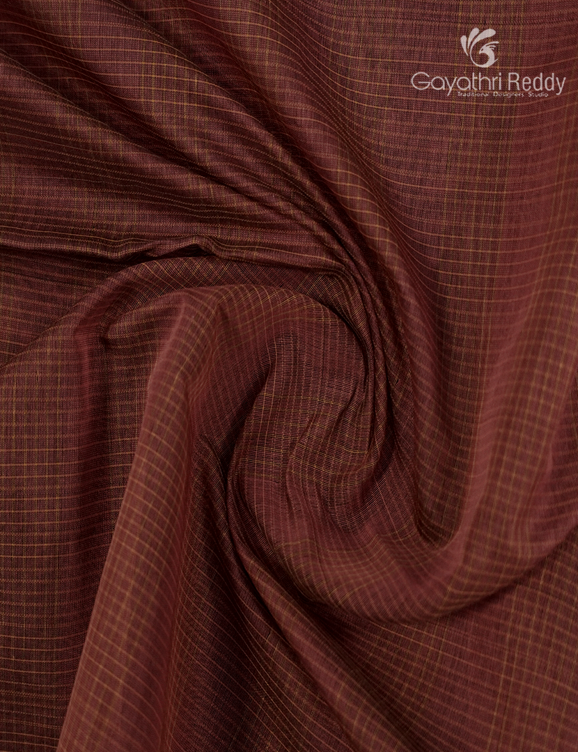 Semi Ikat Sico Saree in Rust