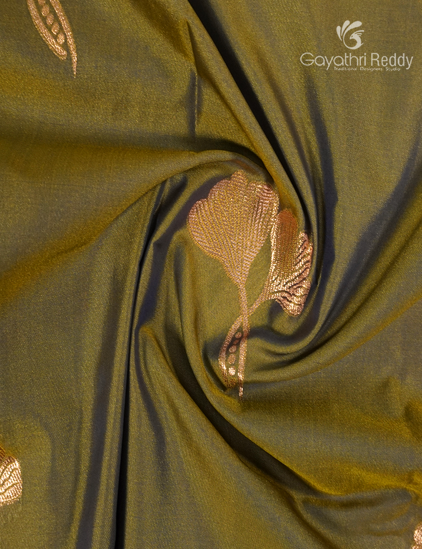 Semi Kanchipuram Art Silk Saree Mehendi Green