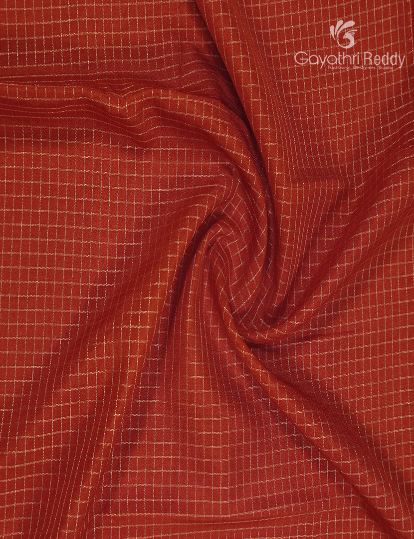 Semi Mysore Crepe Saree in Rust Orange and Baby Pink