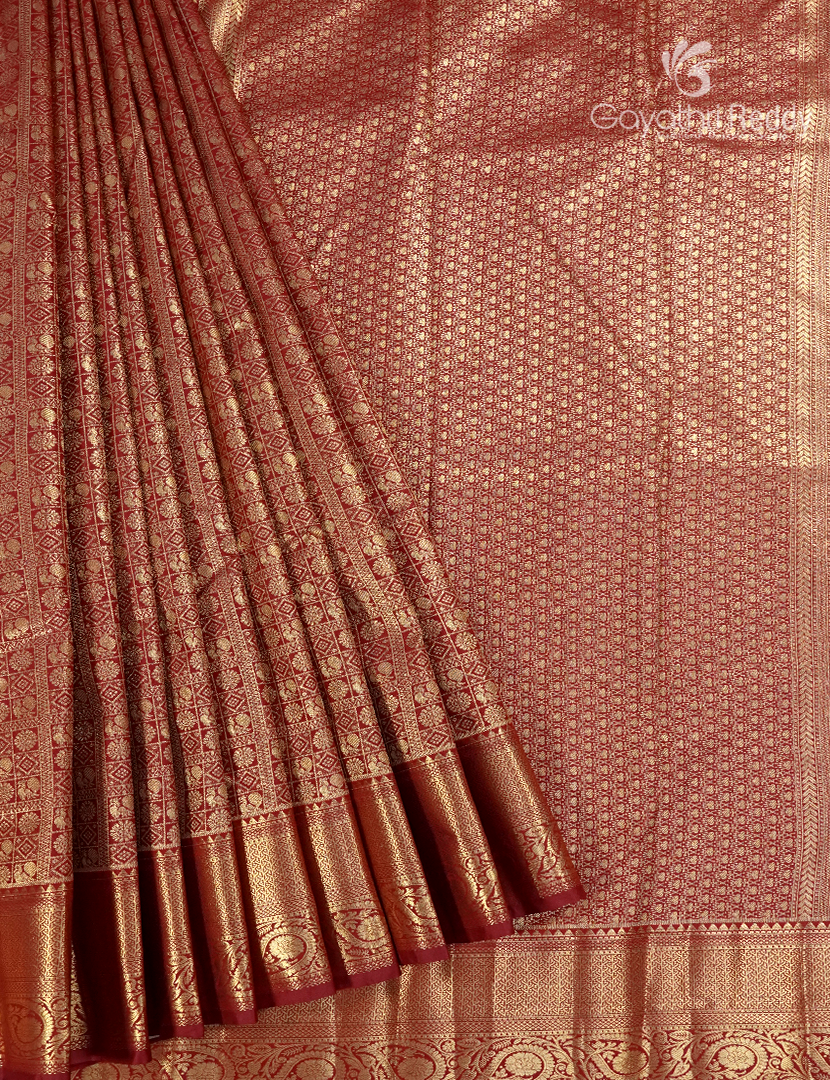 Semi Kanchipuram Silk Saree in Red