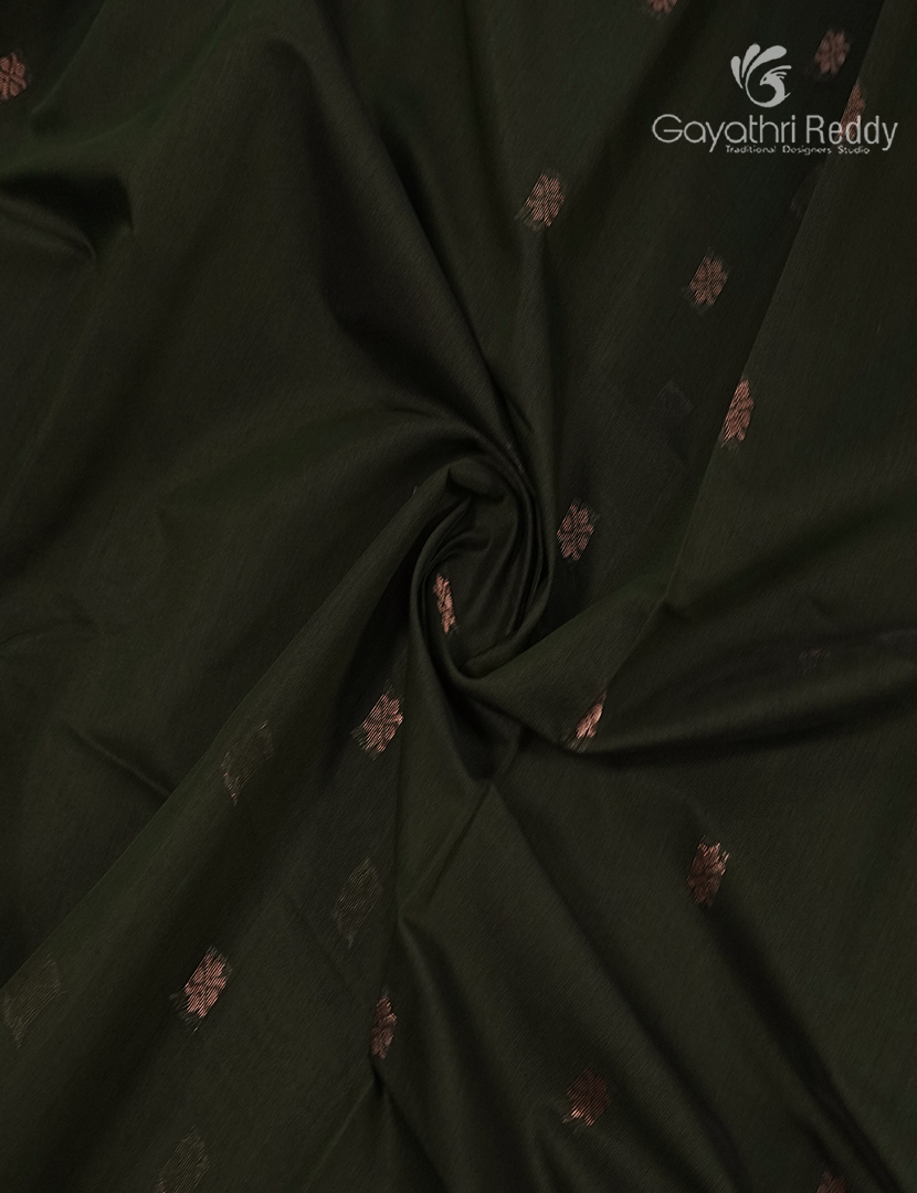 Kanchipuram Sico Saree in Deep Green and Rose Pink