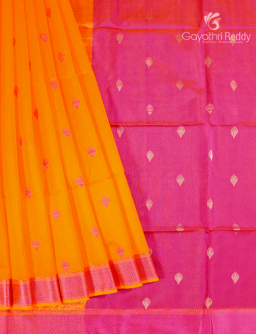 PURE CHANDERI BUTTA SAREES -CPS1215
