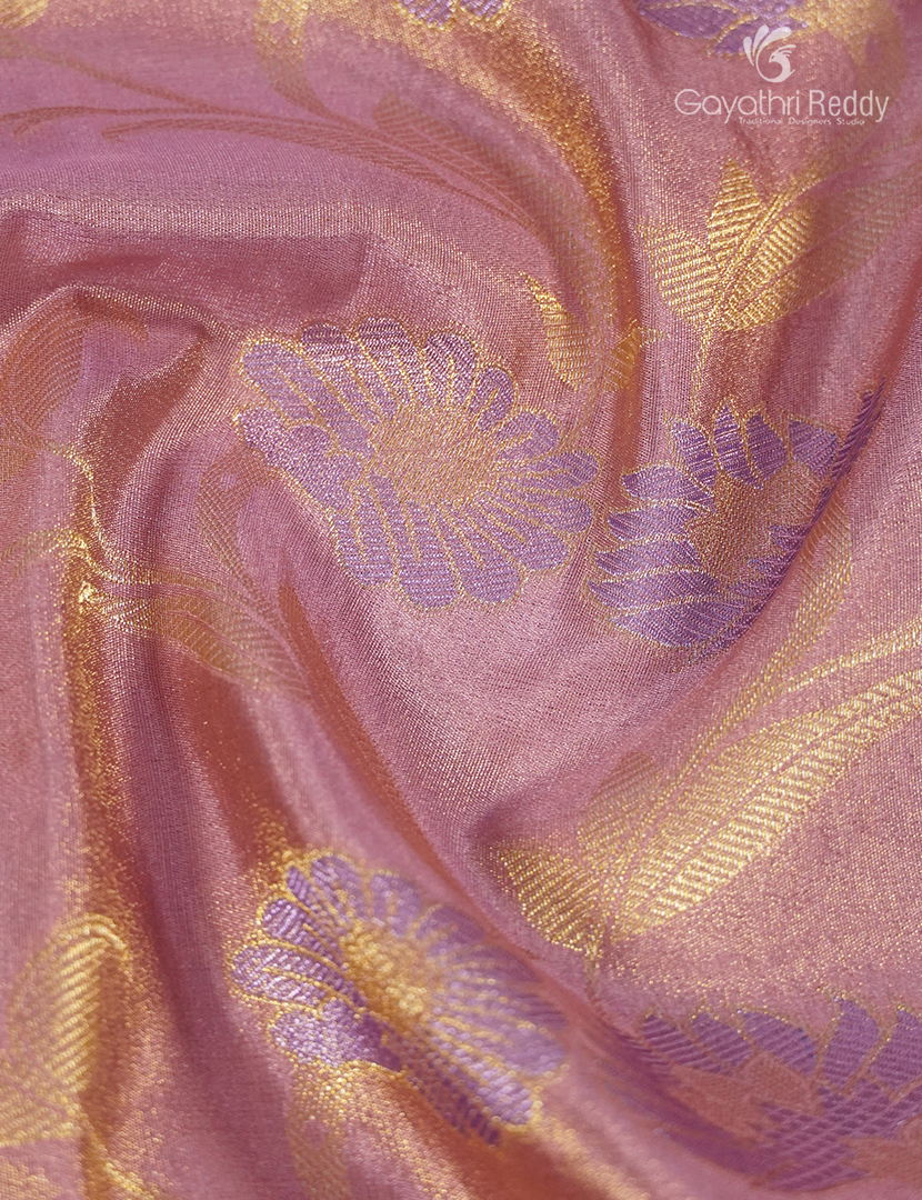 Semi Kanchipuram Silk Fancy Saree in Baby Pink