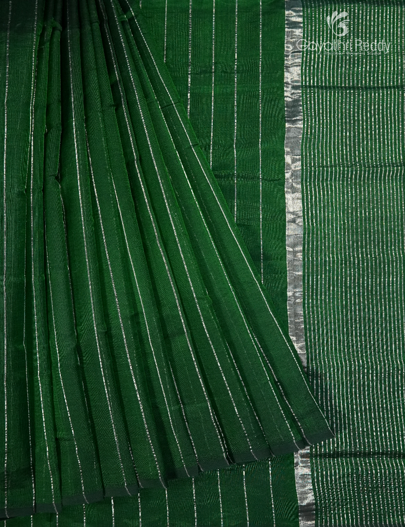 Pure Arani Sico Saree in Bottle Green