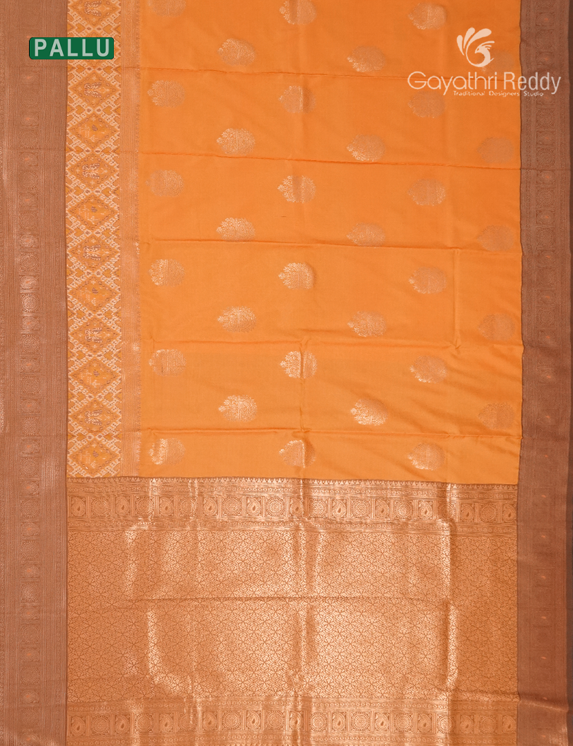 Semi Kanchipuram Art Silk Saree in Mango yellow