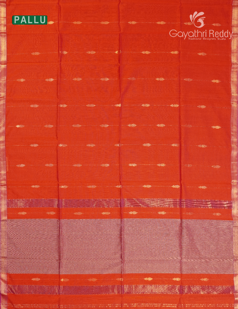 Pure Chanderi Sico Saree in Orange