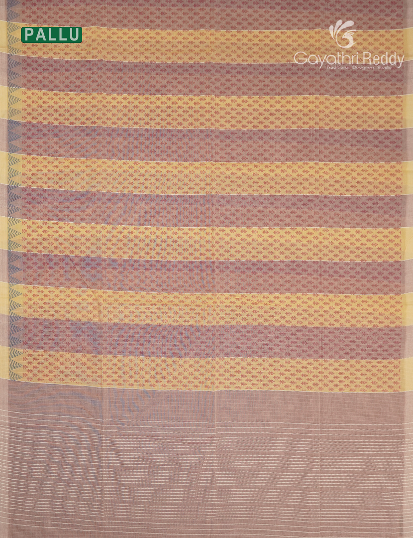 Pure Kanchi Cotton Printed Saree in Mustard and Peach