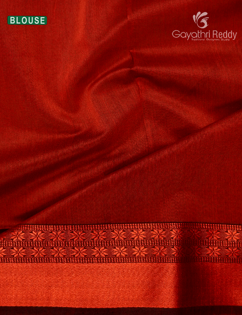 Pure Chanderi Sico Saree in Royal Blue and Red