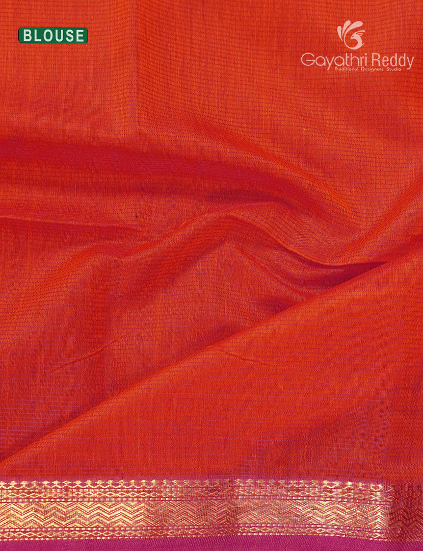 Pure Chanderi Sico Saree in Orange