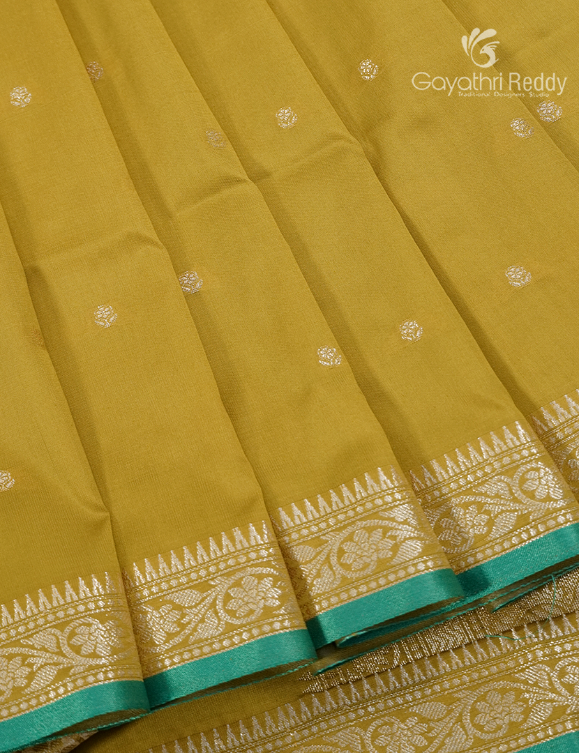 Semi Katan Silk Saree in Light Mustard